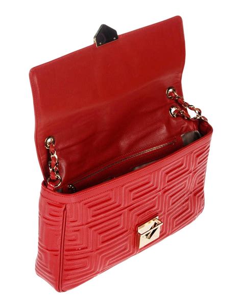 versace red patent leather handbag|versace red bag.